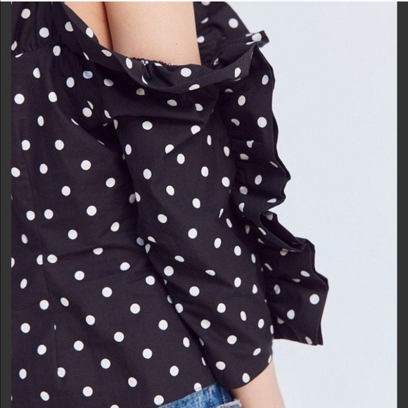 silent + noise polka dot ruffle off shoulder top - Picture 3 of 7